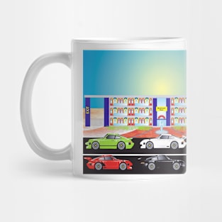 Boulevard Park with Porsche Sports Cars Mug